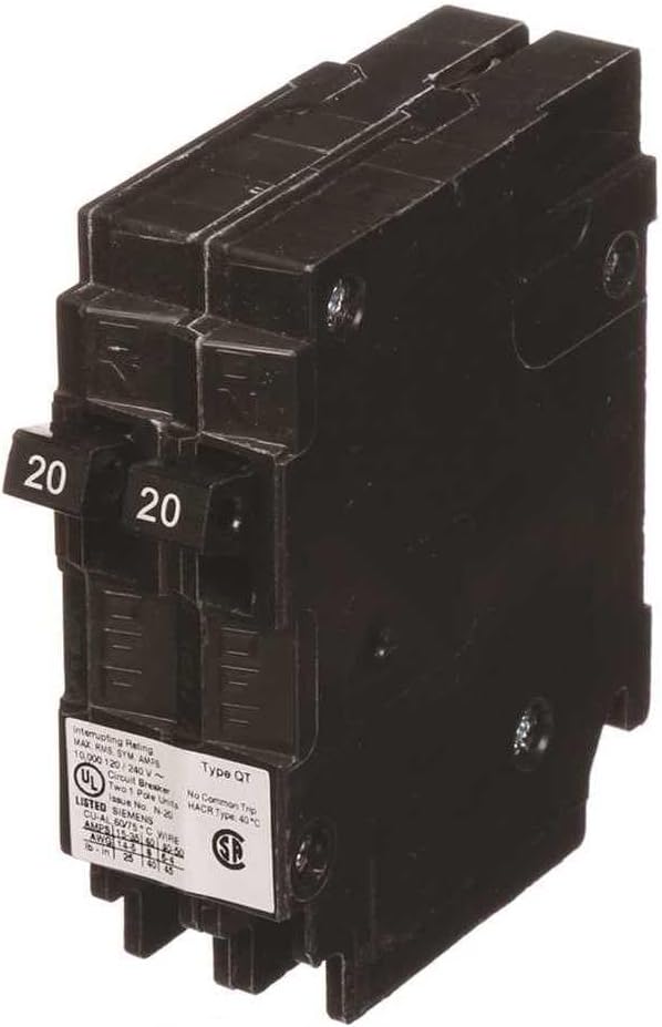Siemens - Circuit Breaker, 20/20 Amps, 1 Pole, 120 V - Q2020NC