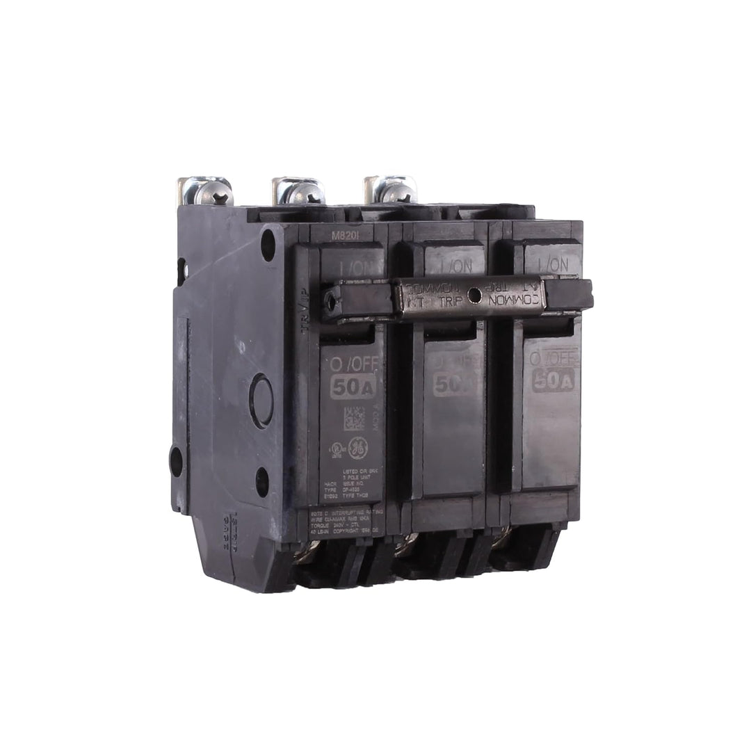 GE ABB - Circuit Breaker, 50 Amps, 3 Poles, 240 V, Bolt On - THQB32050