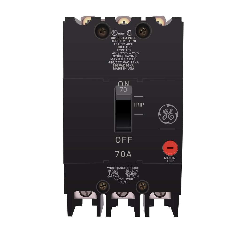 GE ABB - TEY- Breaker - 70 amp - 480 volt - TEY370