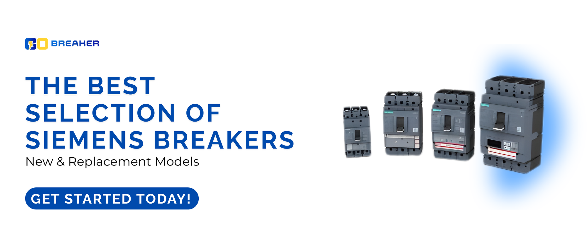 "Siemens electrical breakers displayed, showcasing the best selection of new and replacement models for reliable electrical protection."