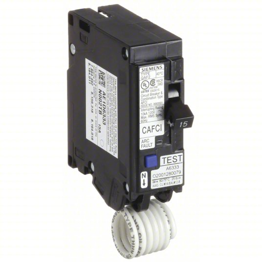Siemens QA115AFC Circuit Breaker | AFCI, 15 Amps, 1 Pole, 120V