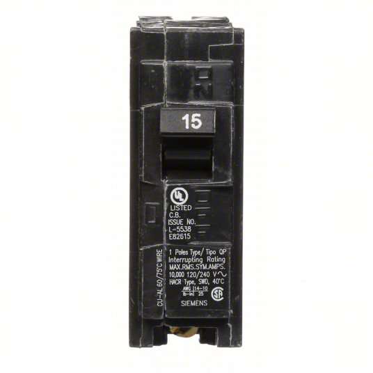 Siemens Q115 Circuit Breaker | 15Amps, 1 Pole, 120V AC