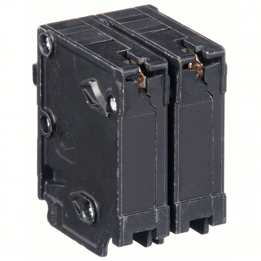 Black electrical "Siemens Q2100 100 Amp Breaker, 2-Pole, 240V, Type QP/MP, for residential and commercial use." on a white background.