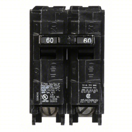 Siemens Q260 Circuit Breaker | 60 Amps, 2 Poles, 240 V