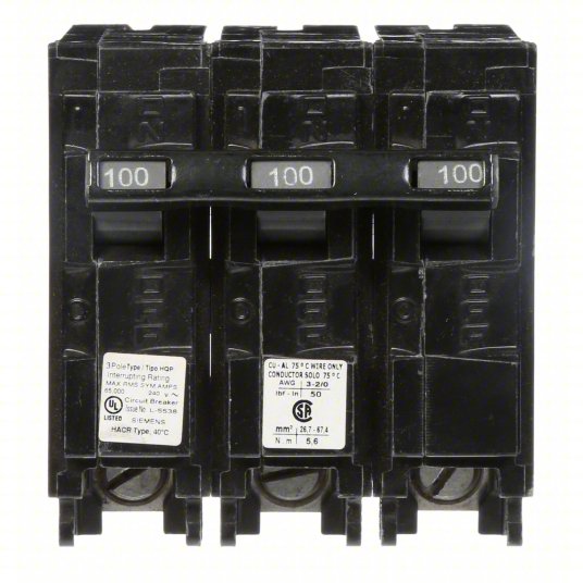 Siemens Q3100 Circuit Breaker | 100 A, 120/240V, 3 Poles