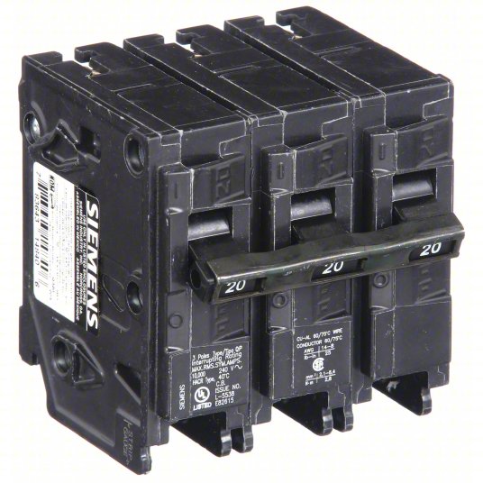 Siemens Q320 Circuit Breaker | 20 Amps, 3 Pole, 240 V