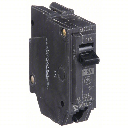 GE ABB THQL1115 Circuit Breaker | 1 Pole ,15 amps, 120/240 VAC