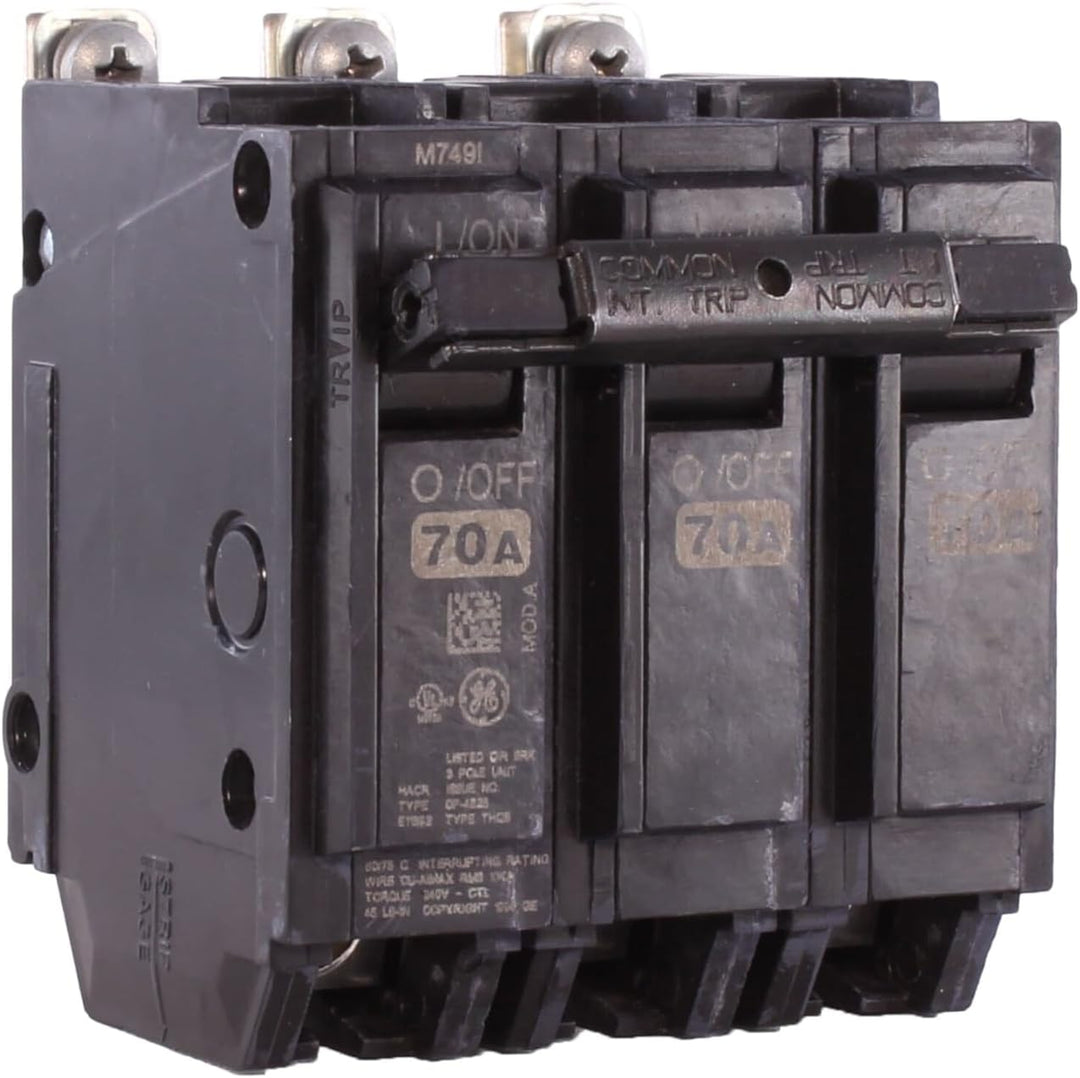 GE ABB - GE 70A, 3P, 240V, Molded Case Thermal Magnetic Circuit Breaker. NEW - THQB32070