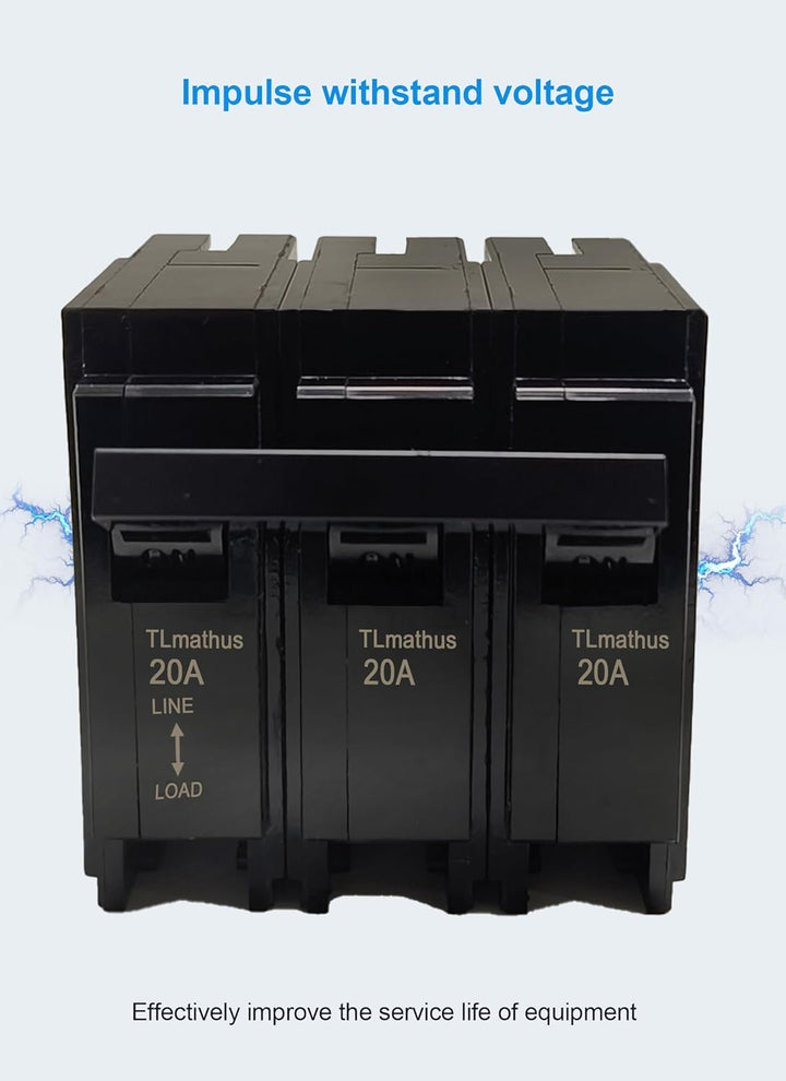GE ABB - Circuit Breaker, 20 Amps, 3 Pole, 240 V - Q320