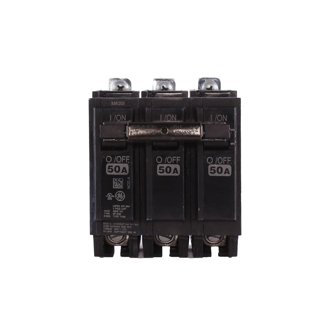 GE ABB - Circuit Breaker, 50 Amps, 3 Poles, 240 V, Bolt On - THQB32050