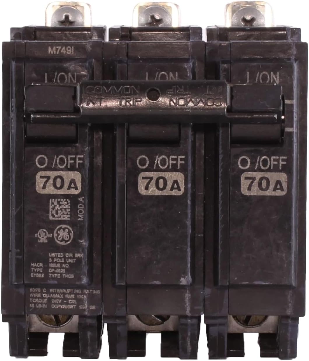 GE ABB - GE 70A, 3P, 240V, Molded Case Thermal Magnetic Circuit Breaker. NEW - THQB32070