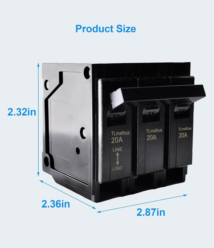 GE ABB - Circuit Breaker, 20 Amps, 3 Pole, 240 V - Q320