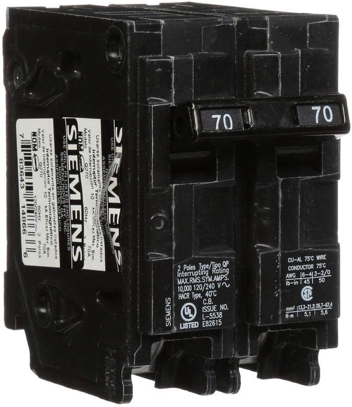 Siemens - Circuit Breaker, 70 Amps, 2 Poles, 120/240 V - Q270