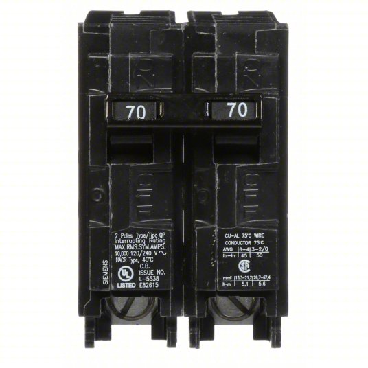 Siemens Q270 Circuit Breaker | 70 Amp, 2-Pole, 120/240V