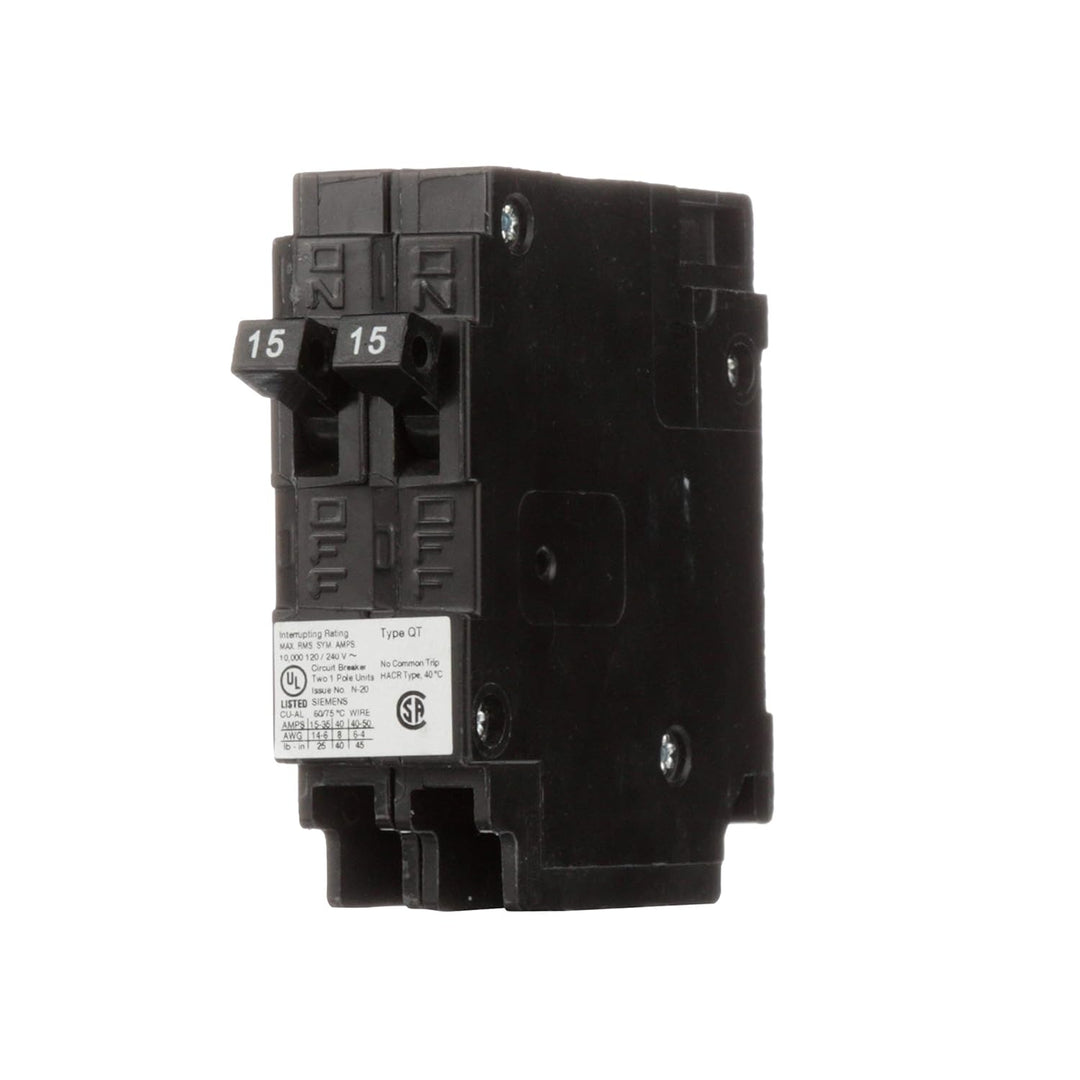 Siemens - Circuit Breaker, 15 Amps, 1 Pole, 120 V, Twin Tandem - Q1515NC