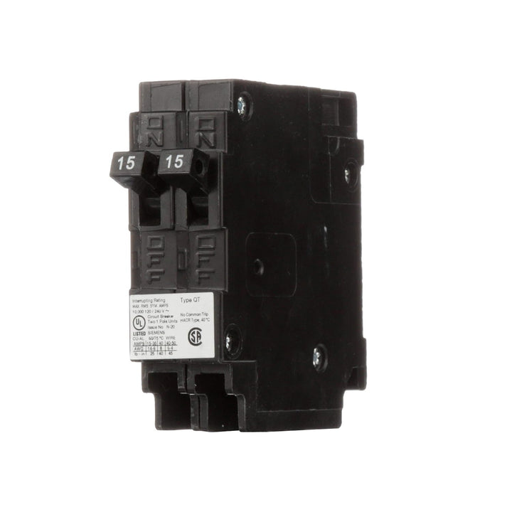 Siemens - Circuit Breaker, 15 Amps, 1 Pole, 120 V, Twin Tandem - Q1515NC