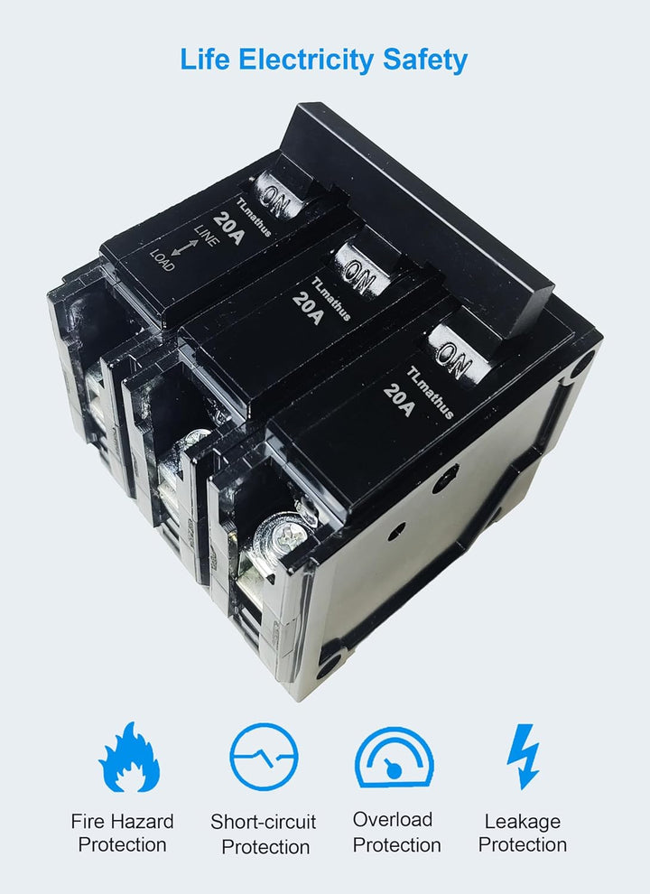 GE ABB - Circuit Breaker, 20 Amps, 3 Pole, 240 V - Q320