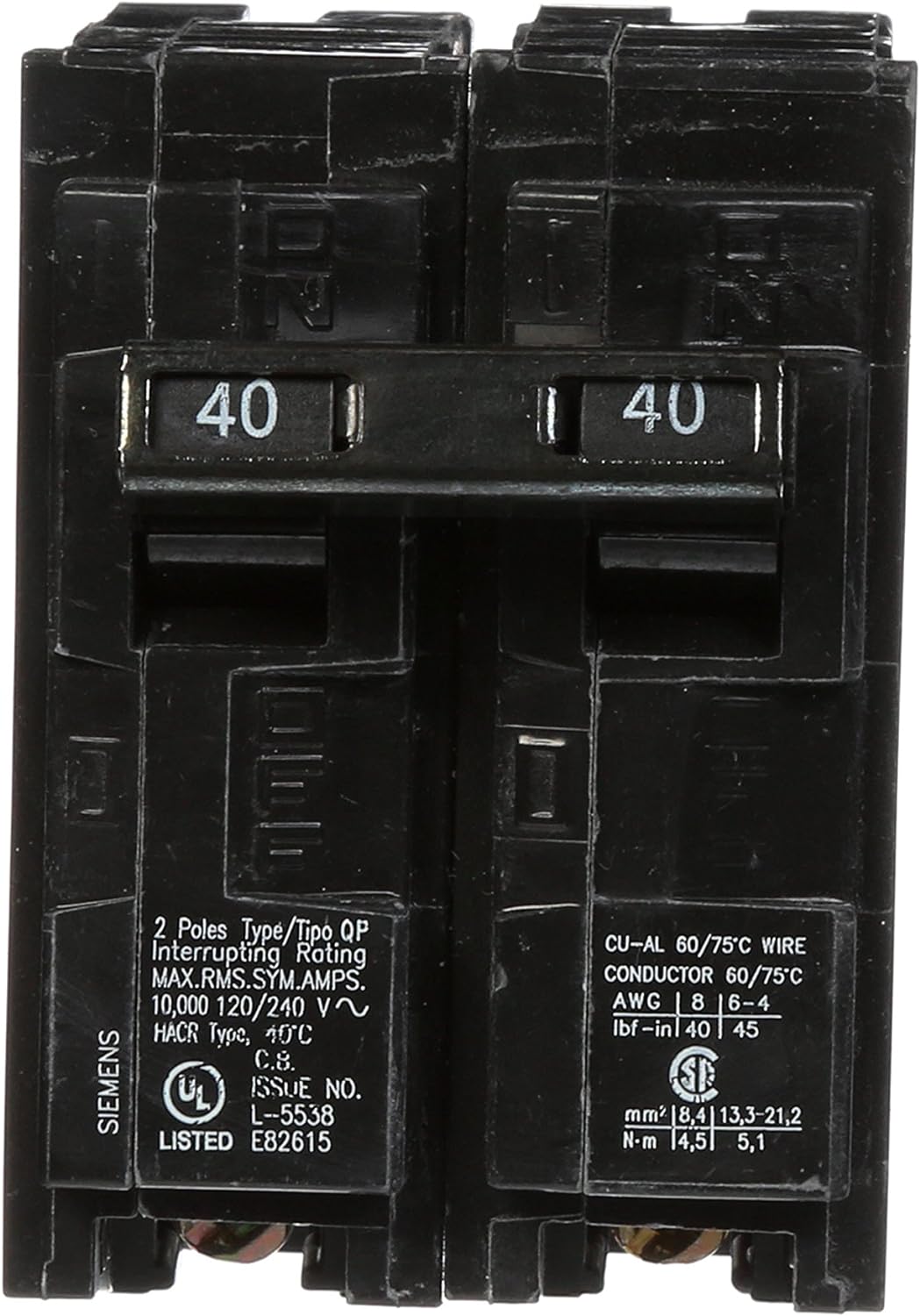Siemens - Circuit Breaker, 40 Amps, 2 Pole, 240 V - Q240