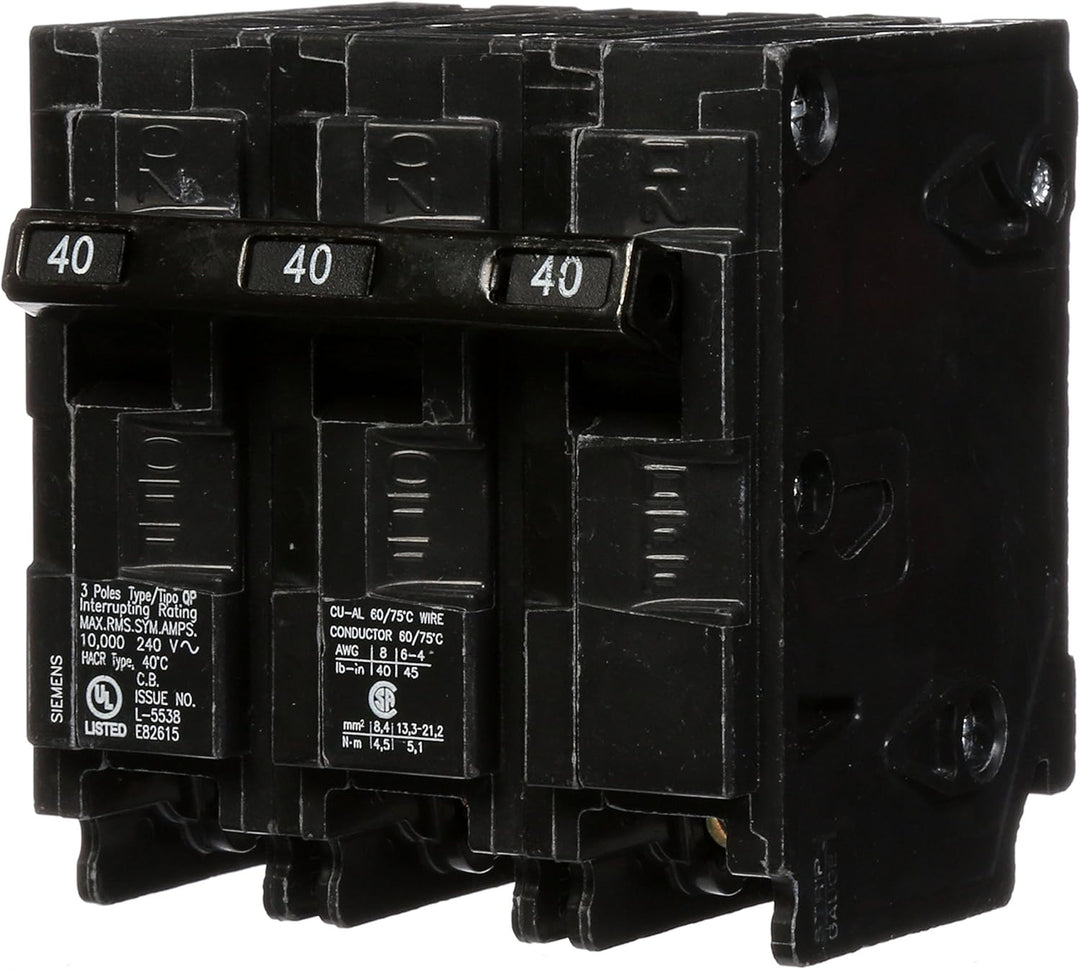 Siemens - Circuit Breaker, 40 Amp, 3 Pole, 240 V - Q340