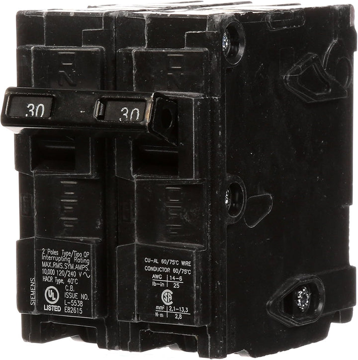 Siemens - Circuit Breaker, 30 Amps, 2 Poles, 120/240 V - Q230