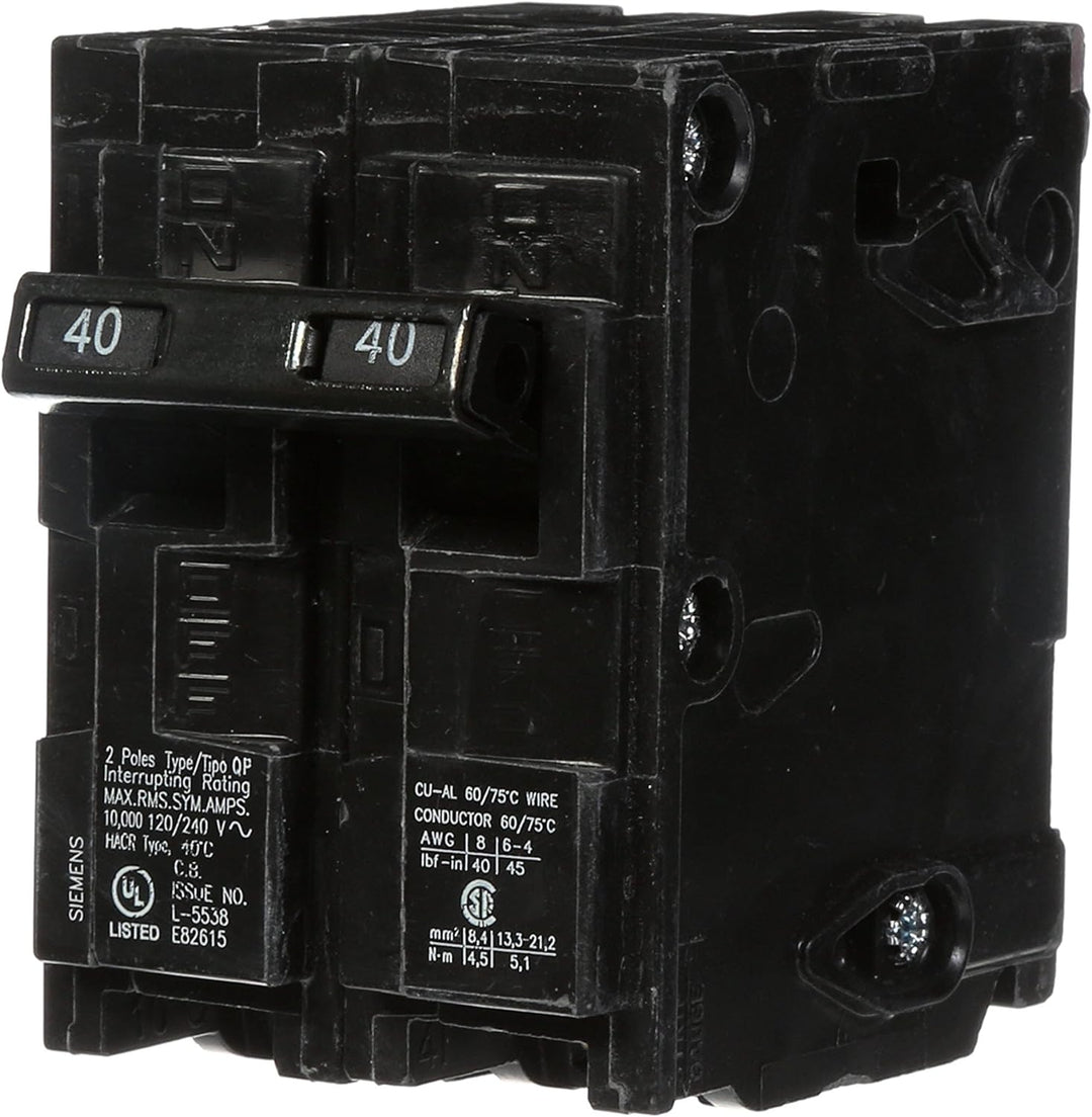 Siemens - Circuit Breaker, 40 Amps, 2 Pole, 240 V - Q240
