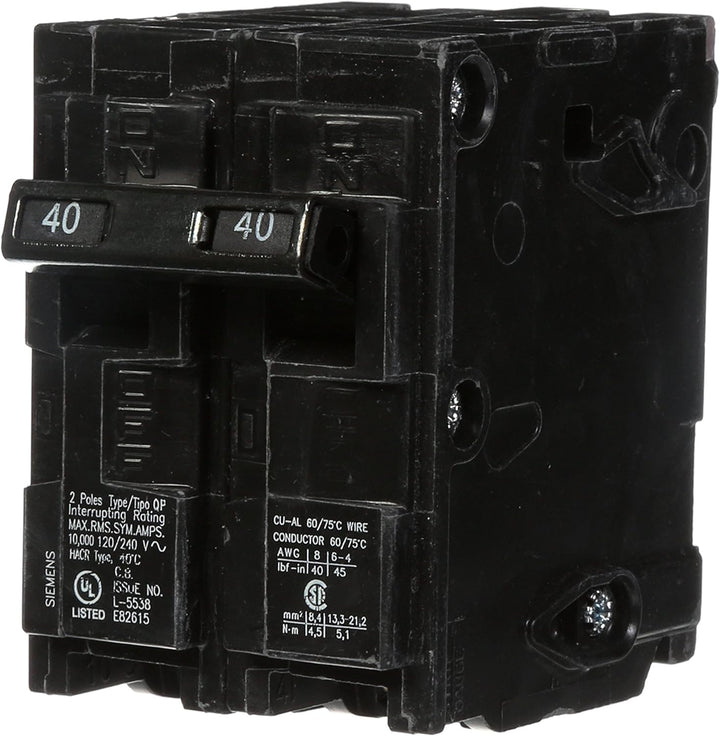 Siemens - Circuit Breaker, 40 Amps, 2 Pole, 240 V - Q240