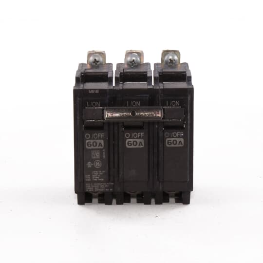 GE ABB - Circuit Breaker, 60 Amps, 3 Pole, 240 Volt, Bolt On - THHQB32060