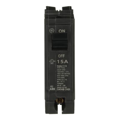 GE ABB - Circuit Breaker ,1 Pole ,15 amps - THQL1115