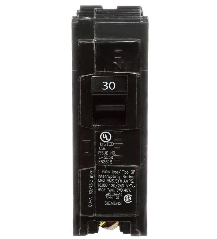 Siemens Q130 Circuit Breaker | 30 Amps, 1-Pole, 120 V