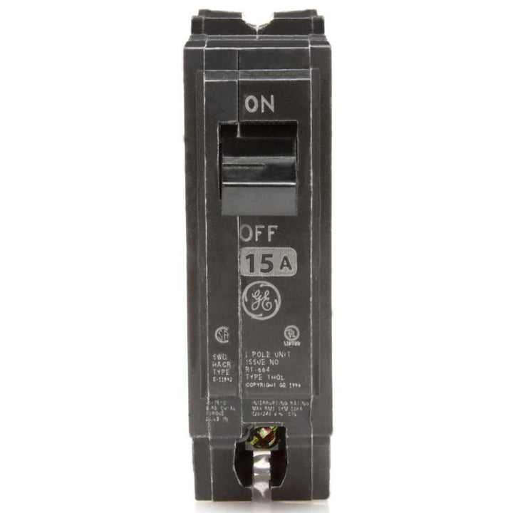 GE ABB THQL1115 Circuit Breaker | 1 Pole ,15 amps, 120/240 VAC