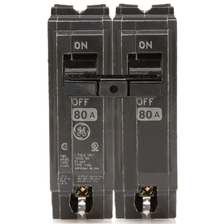 GE ABB THQL2180 Circuit Breaker | 80 Amps, 2 Pole, 120/240 V