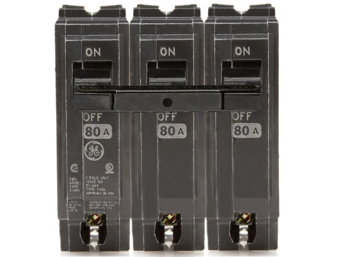 GE ABB THQL32080 Circuit Breaker | 3 Pole, 80A, 240 V