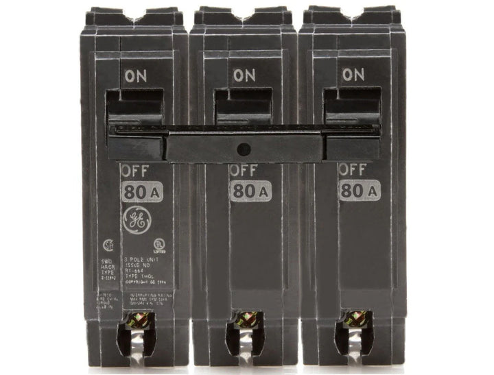 GE ABB THQL32080 Circuit Breaker | 3 Pole, 80A, 240 V