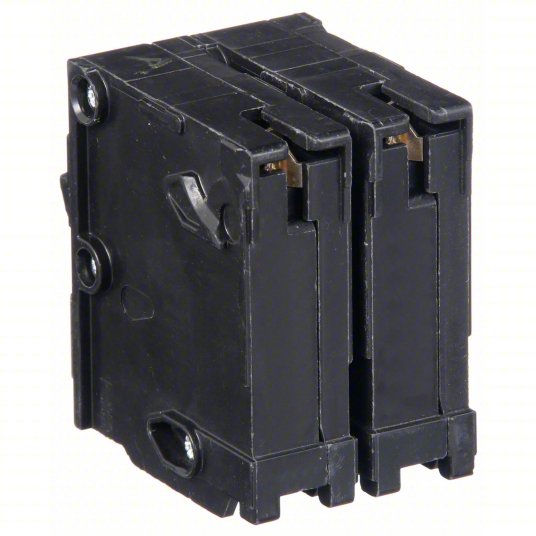 Backside view of Siemens Q215 15 Amp Circuit Breaker - 240V, 2-Pole, Thermal-Magnetic Protection for Overloads and Short Circuits.