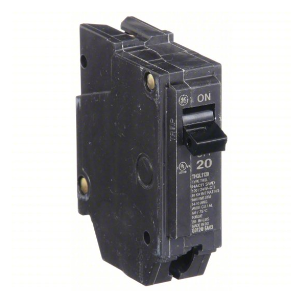 GE ABB THQL1120 20 AMP CIRCUIT BREAKER 1-pole 120/240V for residential electrical panels