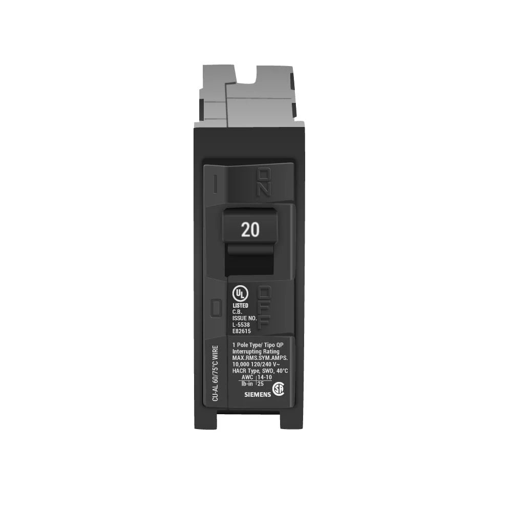 Siemens Q120 Circuit Breaker | 20 Amps, 1 Pole, 120V