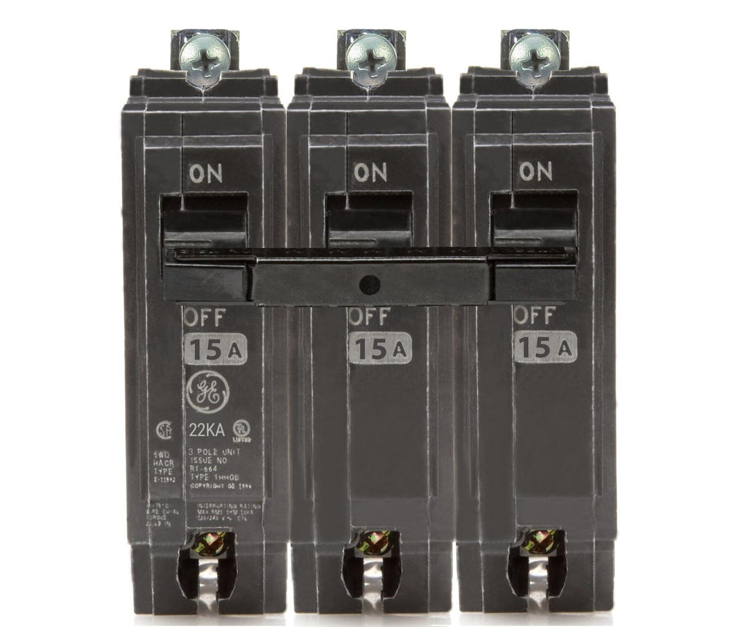 GE ABB - THHQB - Breaker - 15 amps - 240 v - 3 Pole - 22k -THHQB32015